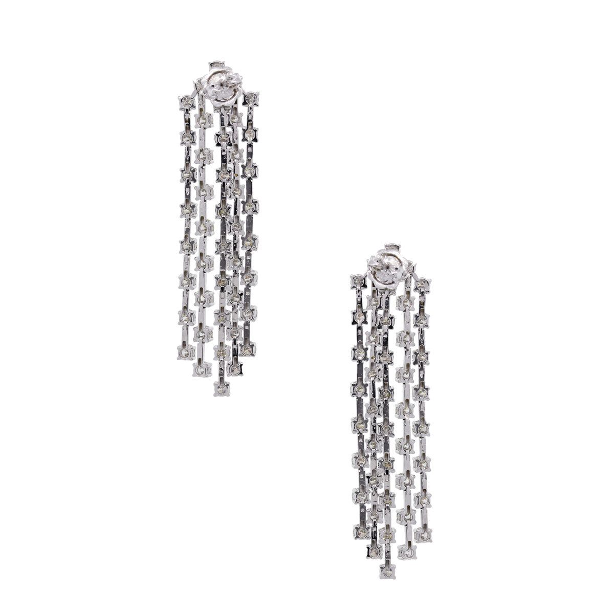 14k White Gold 6.98ctw Diamond Dangle Earrings