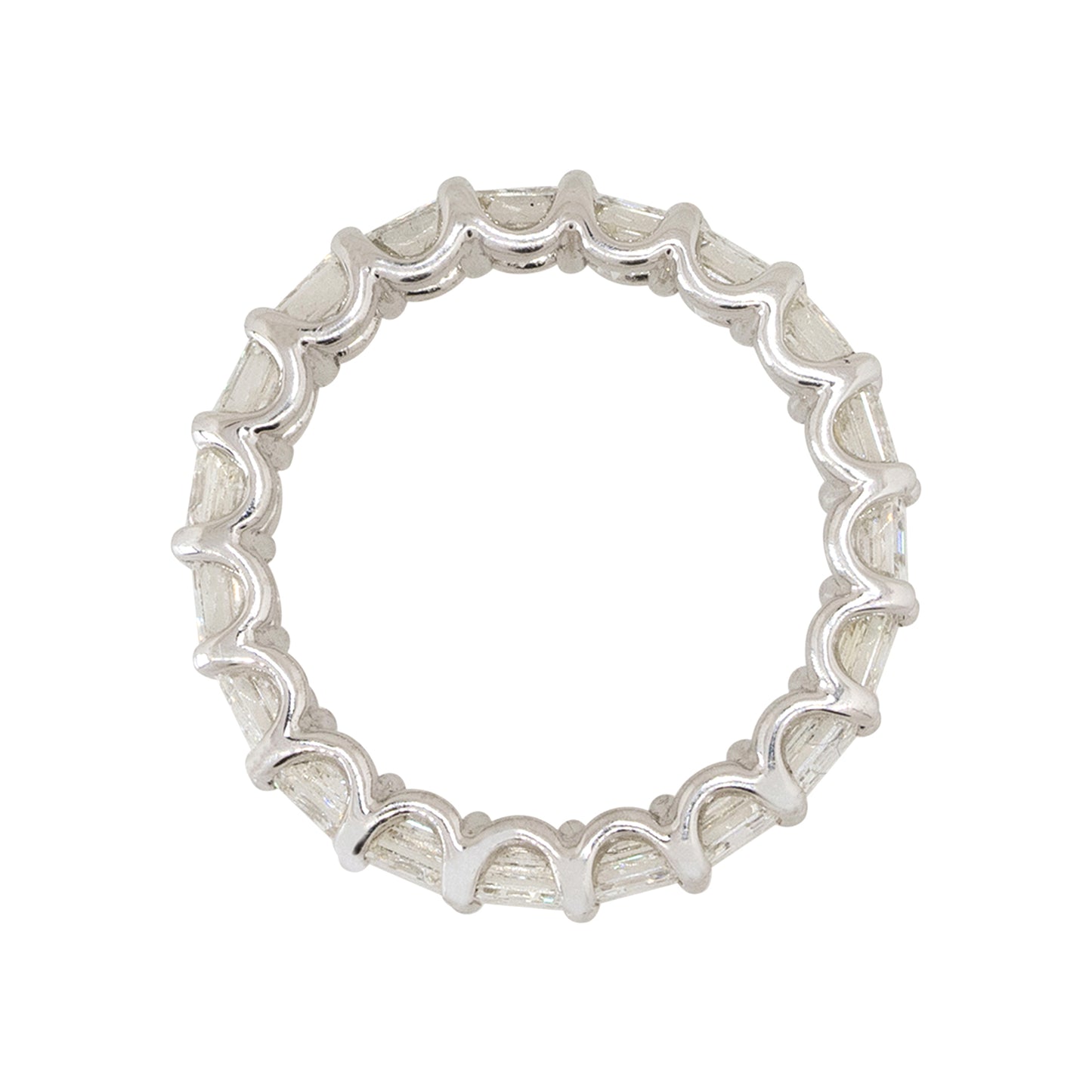 14k White Gold 3.68ctw Asscher Cut Diamond Eternity Band