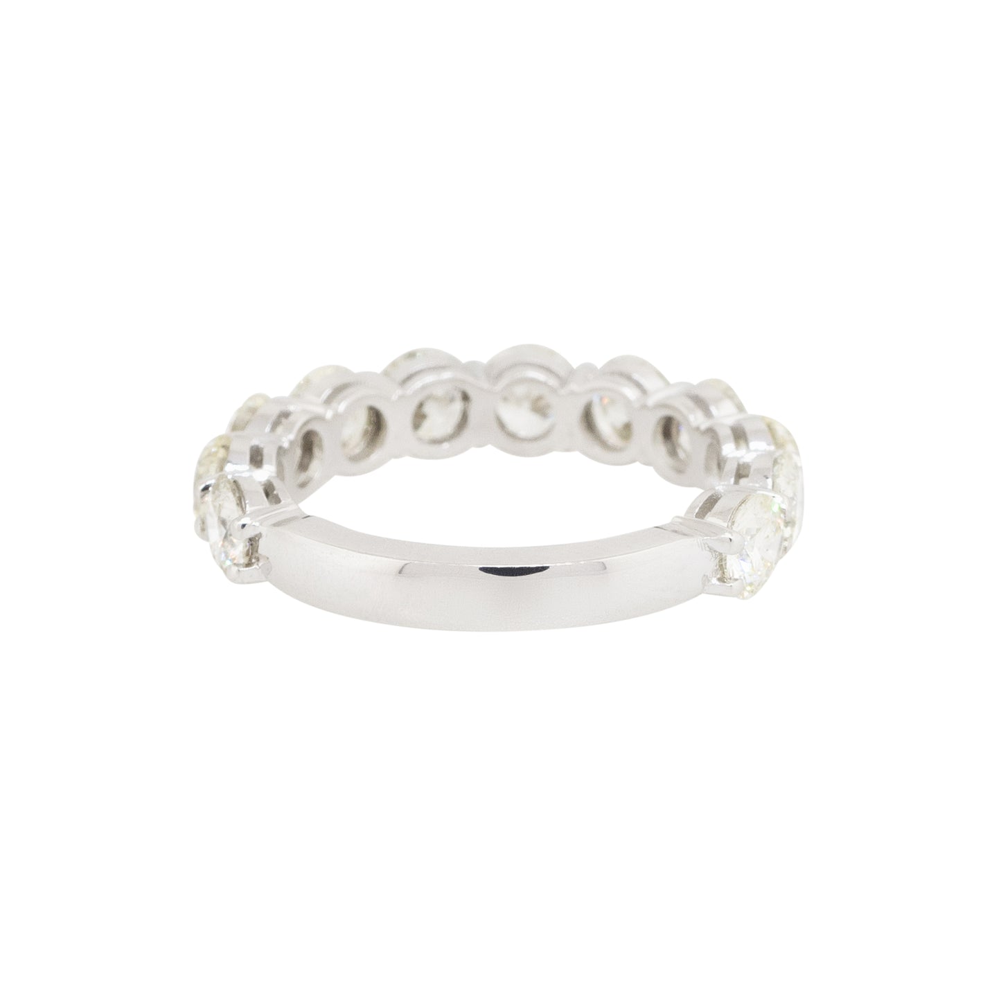 14k White Gold 3.10ctw Round Brilliant Three Quarter Diamond Band