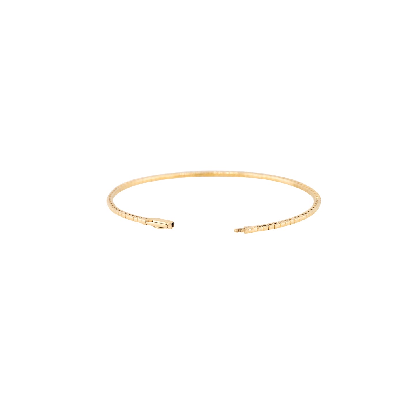 14k Yellow Gold 0.95ctw Flexible Diamond Stackable Bangle Bracelet