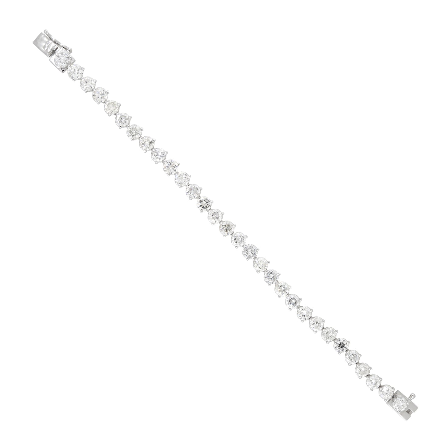 14k White Gold 14.86ctw Round Brilliant Diamond Tennis Bracelet