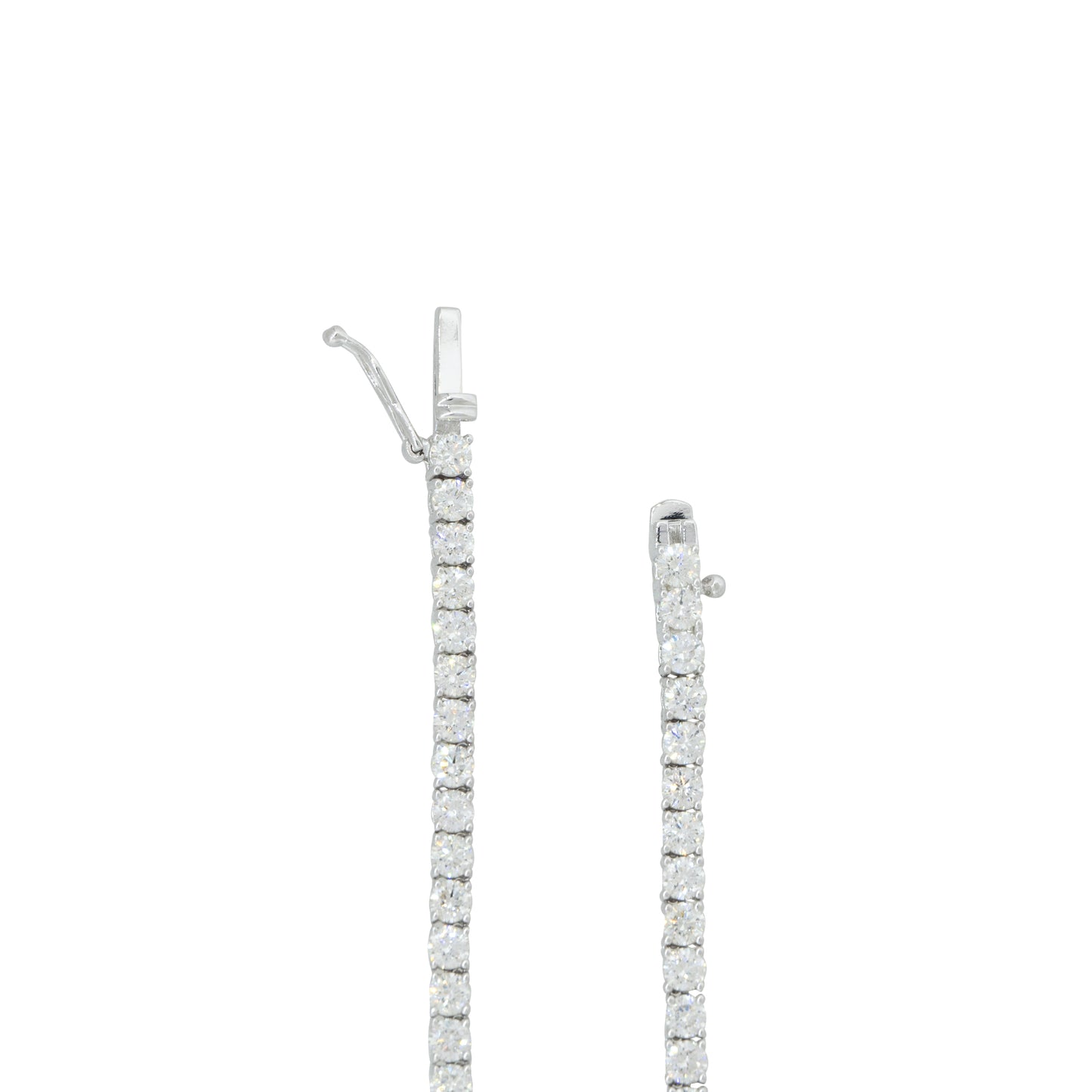 14k White Gold 11.66ctw Round Brilliant Cut Diamond Tennis Necklace