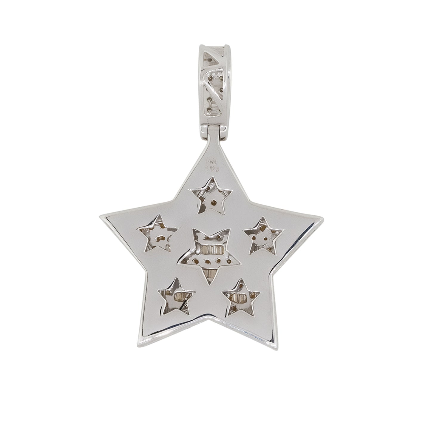 14k Two Tone 2.3ctw All Diamond Pave Star Pendant