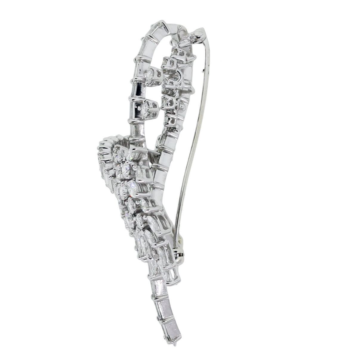 Platinum 6ctw Diamond Vintage Brooch Pin