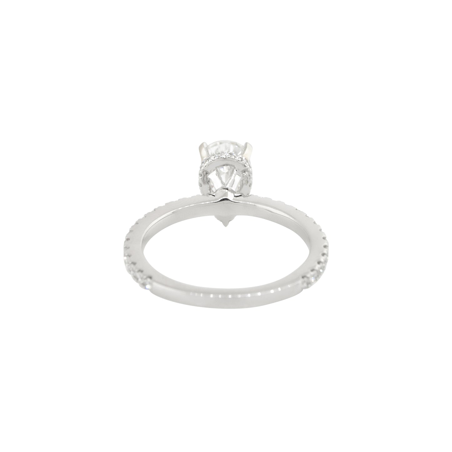 GIA Certified 18k White Gold 1.43ctw Pear Shaped Diamond Halo Engagement Ring