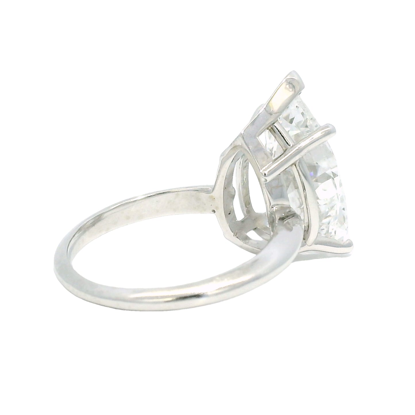 14k White Gold Natural 5.19 Carat Pear-Shape Diamond Engagement Ring