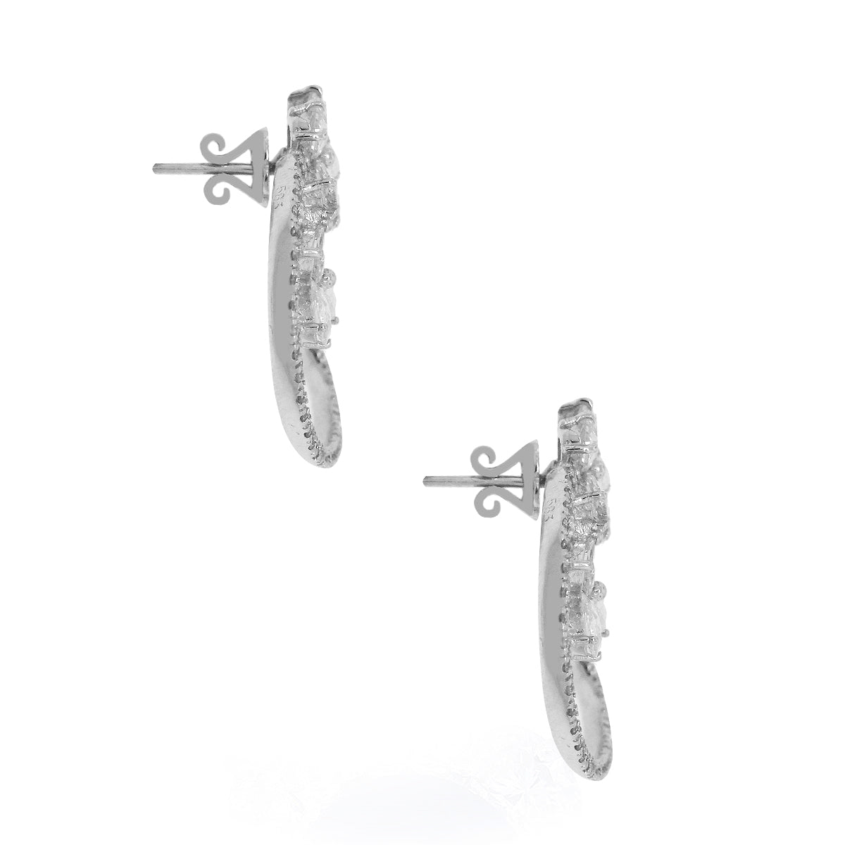 14k White Gold 3.69ctw Diamond Earrings