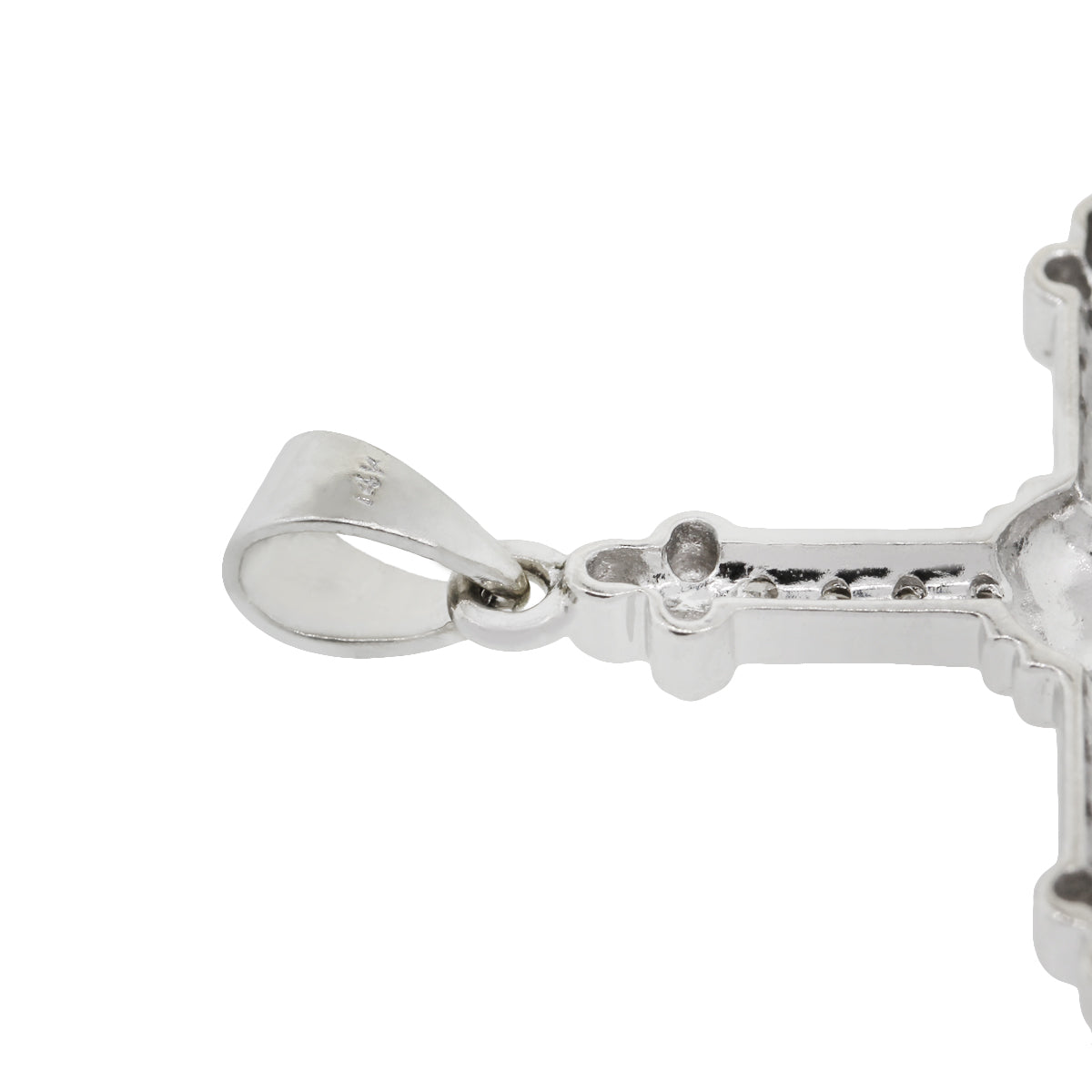 14k White Gold 0.30ctw Diamond Cross Pendant