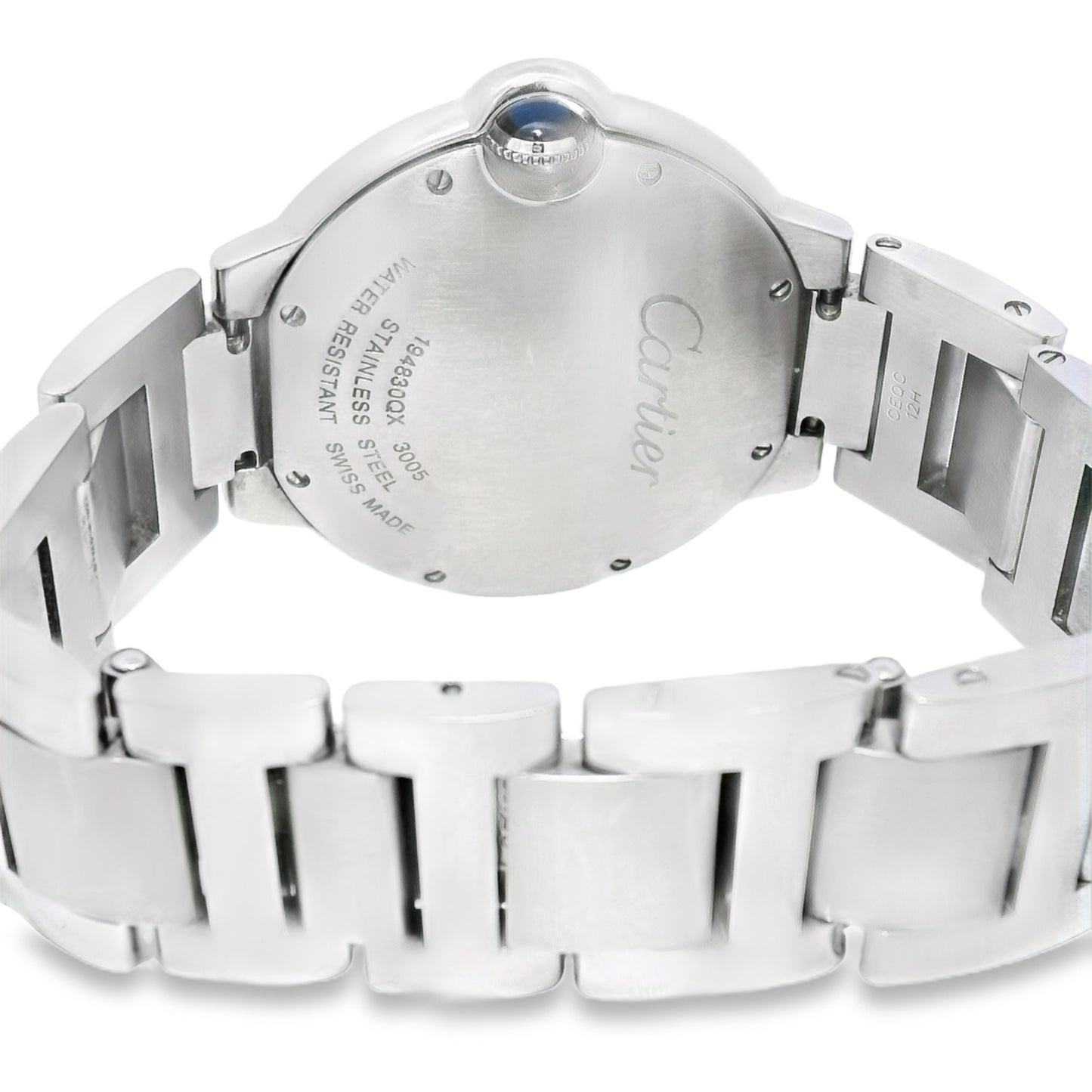 Cartier Ballon Bleu 36mm White Roman Dial Watch