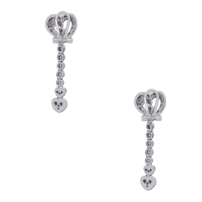 14k White Gold 0.55ctw Diamond Heart Dangle Earrings