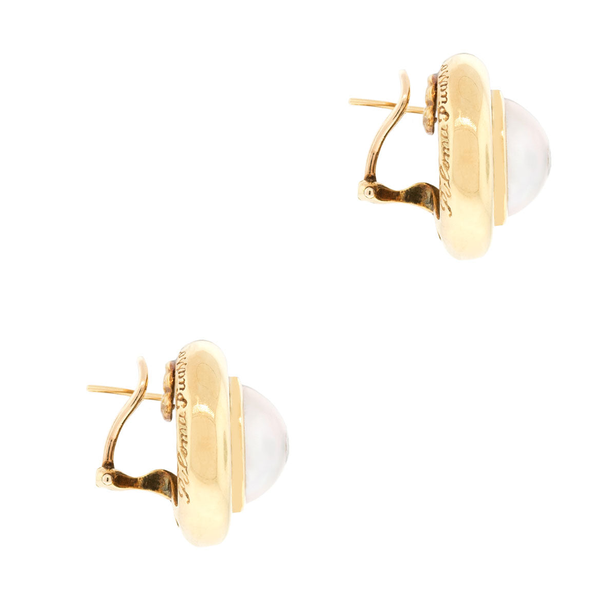 Tiffany & Co. 18k Yellow Gold 0.25ctw Diamond Pearl Earrings