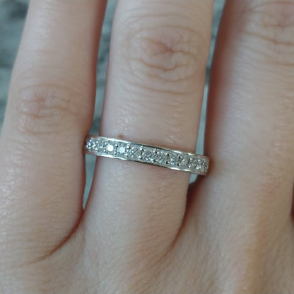 14k White Gold 0.28ctw Round Diamond Wedding Band