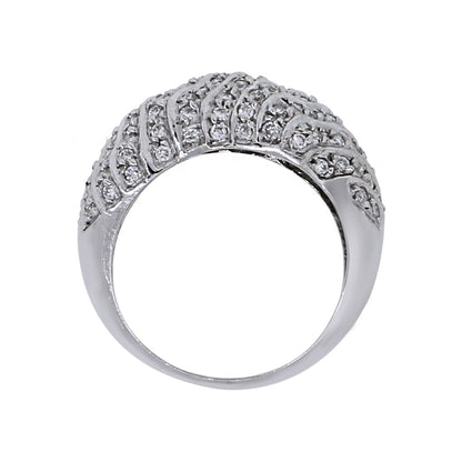 14k White Gold 0.82ctw Diamond Dome Ring