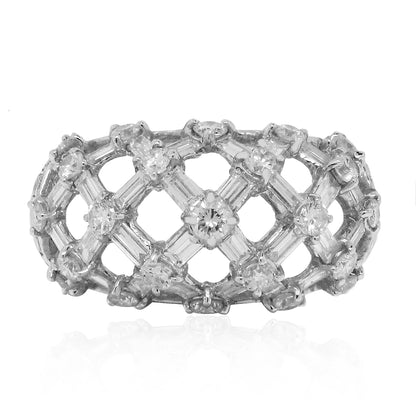 18k White Gold 3.04ctw Baguette Cut Diamond Ring
