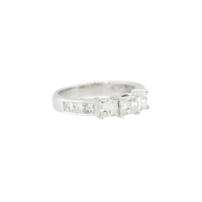 18k White Gold 1.5ctw Princess Cut Diamond Engagement Ring