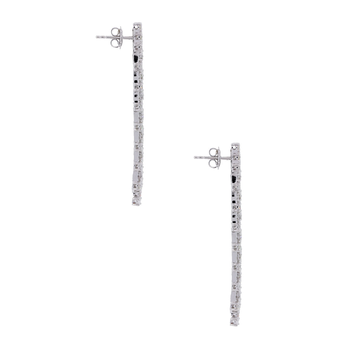 14k White Gold 6.98ctw Diamond Dangle Earrings