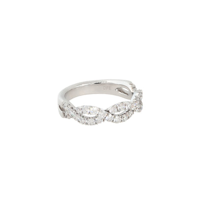 14k White Gold 1.00ctw Braided Diamond Wedding Band