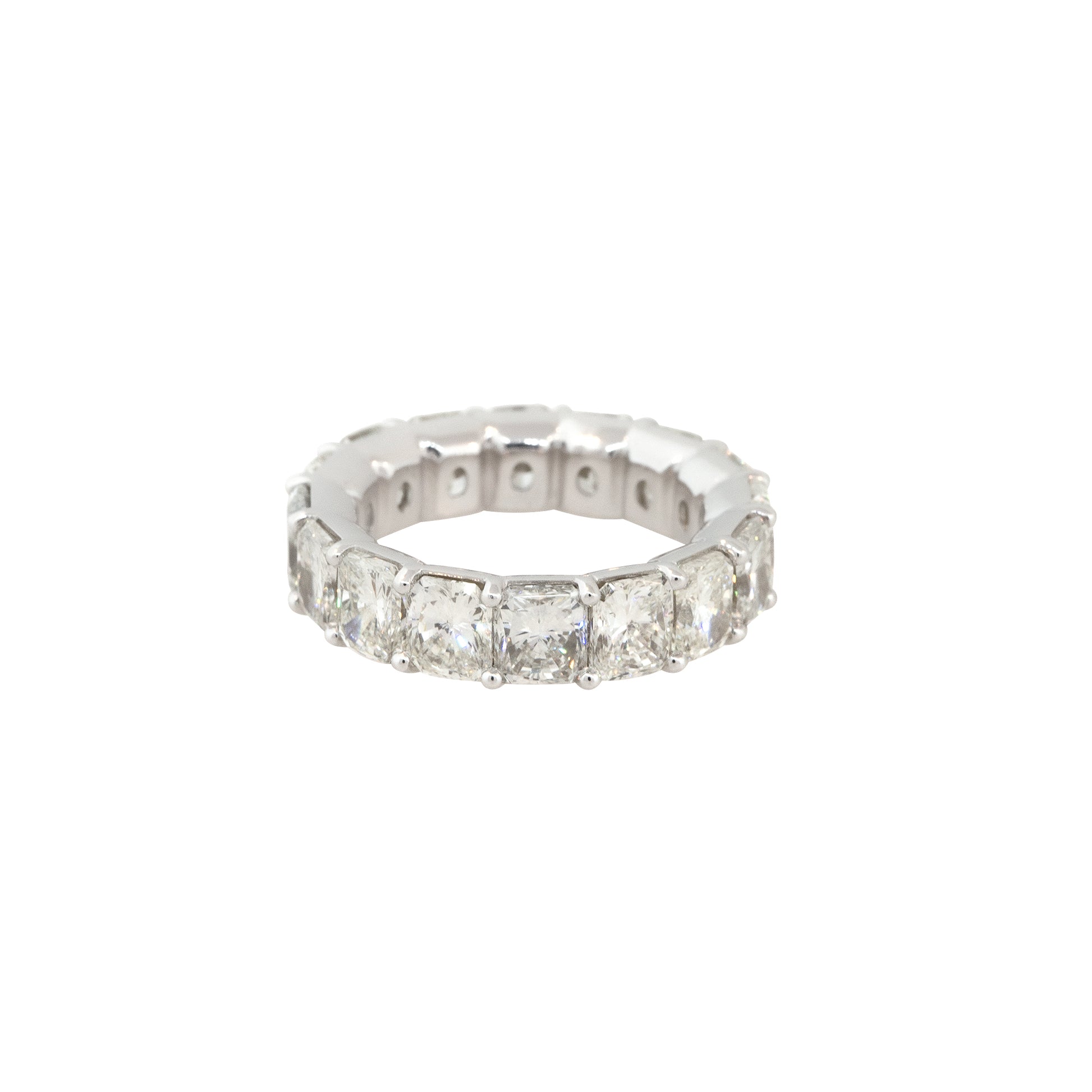 18k White Gold 9.95ctw Radiant Cut Diamond Eternity Band