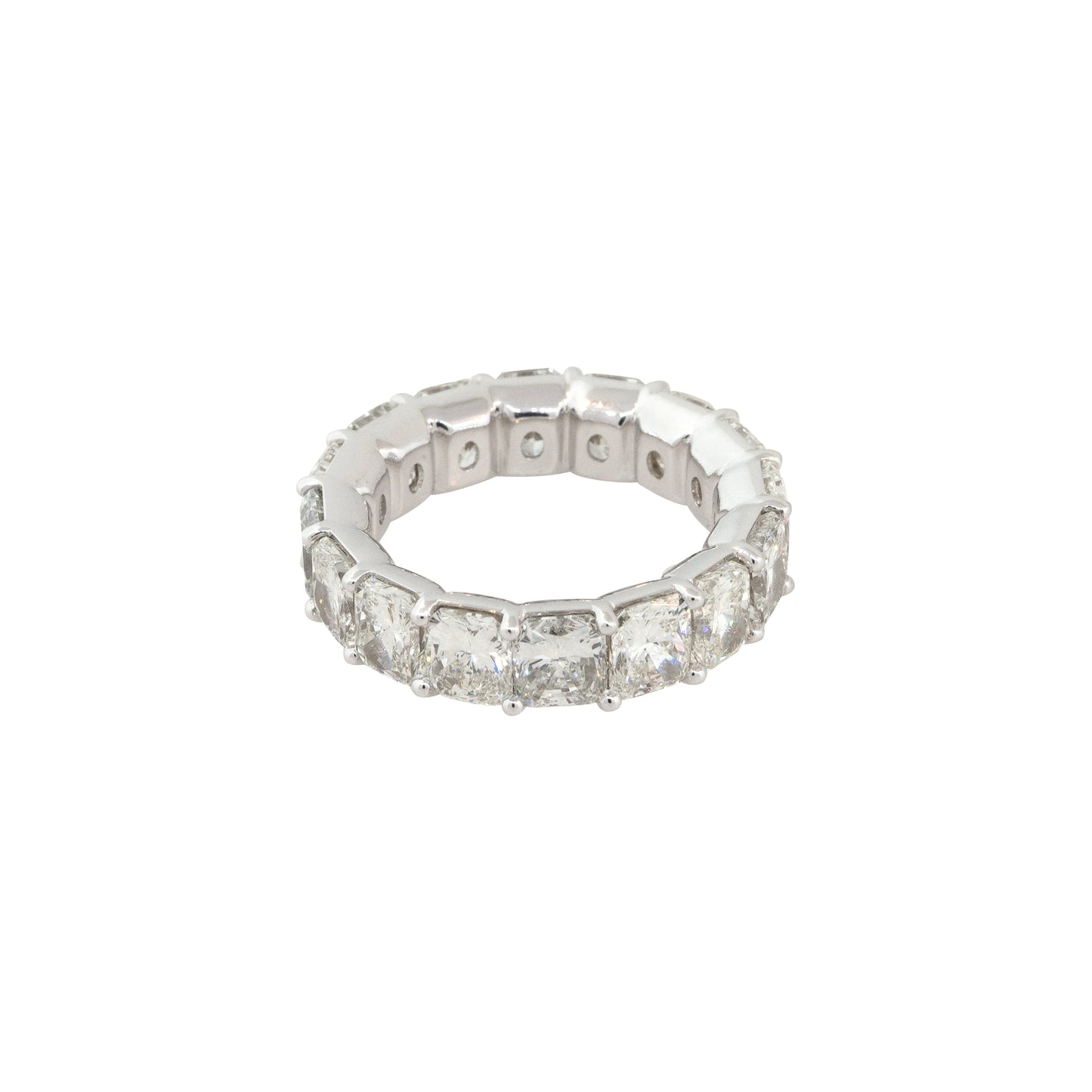 18k White Gold 9.95ctw Radiant Cut Diamond Eternity Band