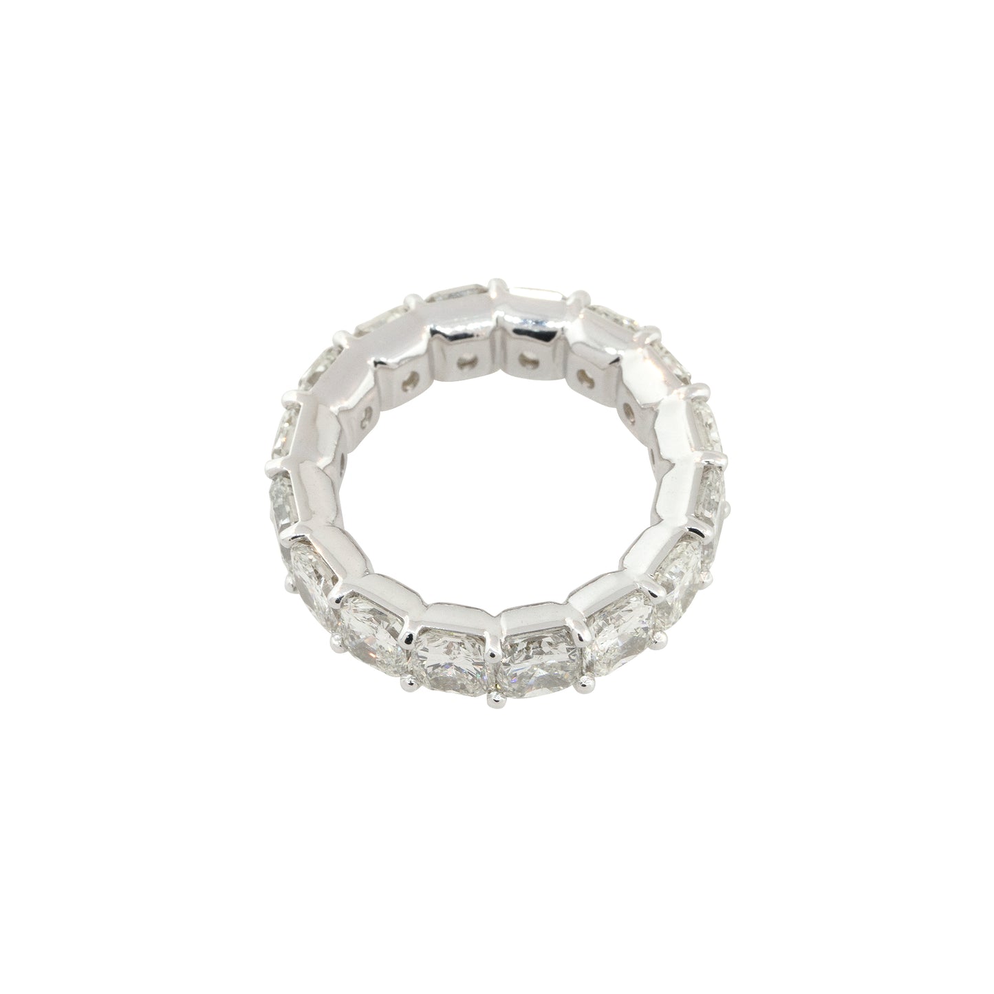 18k White Gold 9.95ctw Radiant Cut Diamond Eternity Band