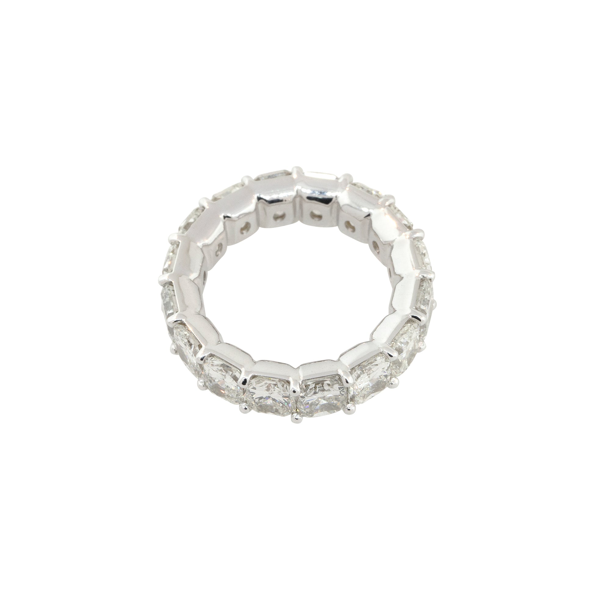 18k White Gold 9.95ctw Radiant Cut Diamond Eternity Band