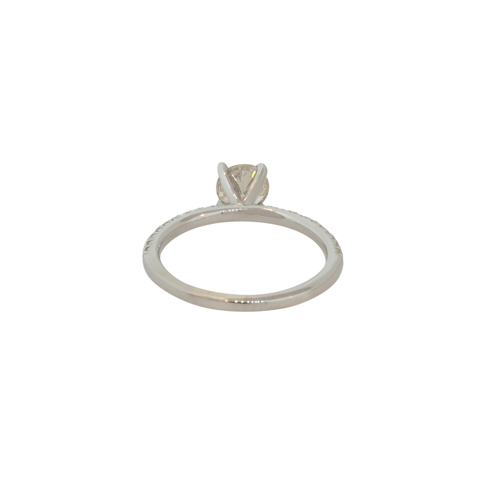 14k White Gold 0.93ctw Round Diamond Solitaire Engagement Ring