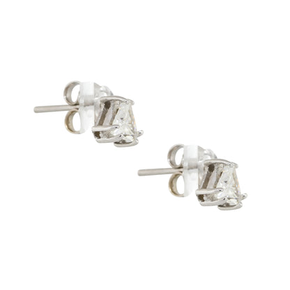 14k White Gold 0.62ctw Trillion Cut Stud Earrings