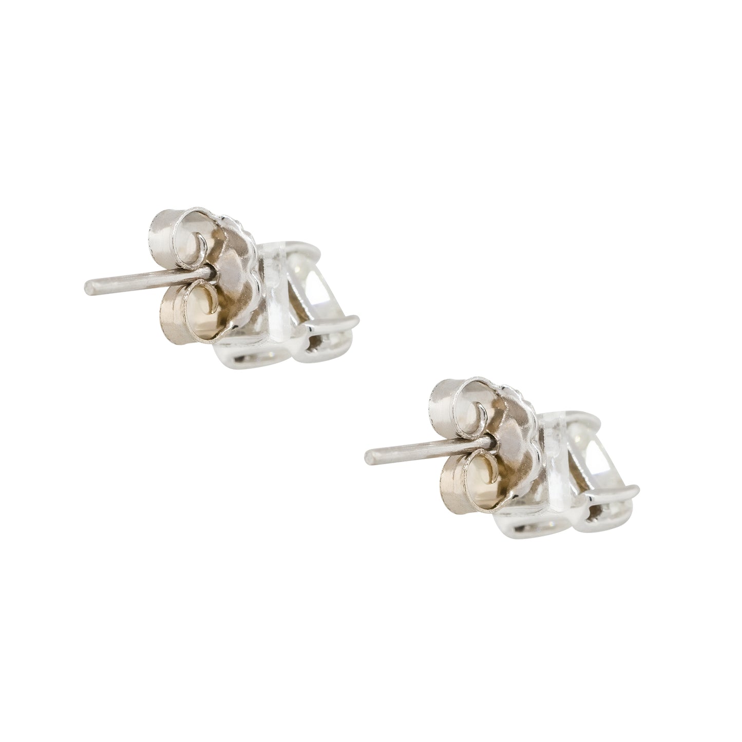 14k White Gold 0.62ctw Trillion Cut Stud Earrings
