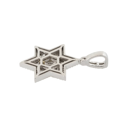 14k White Gold 0.84ctw Diamond Pave Star Of David Pendant