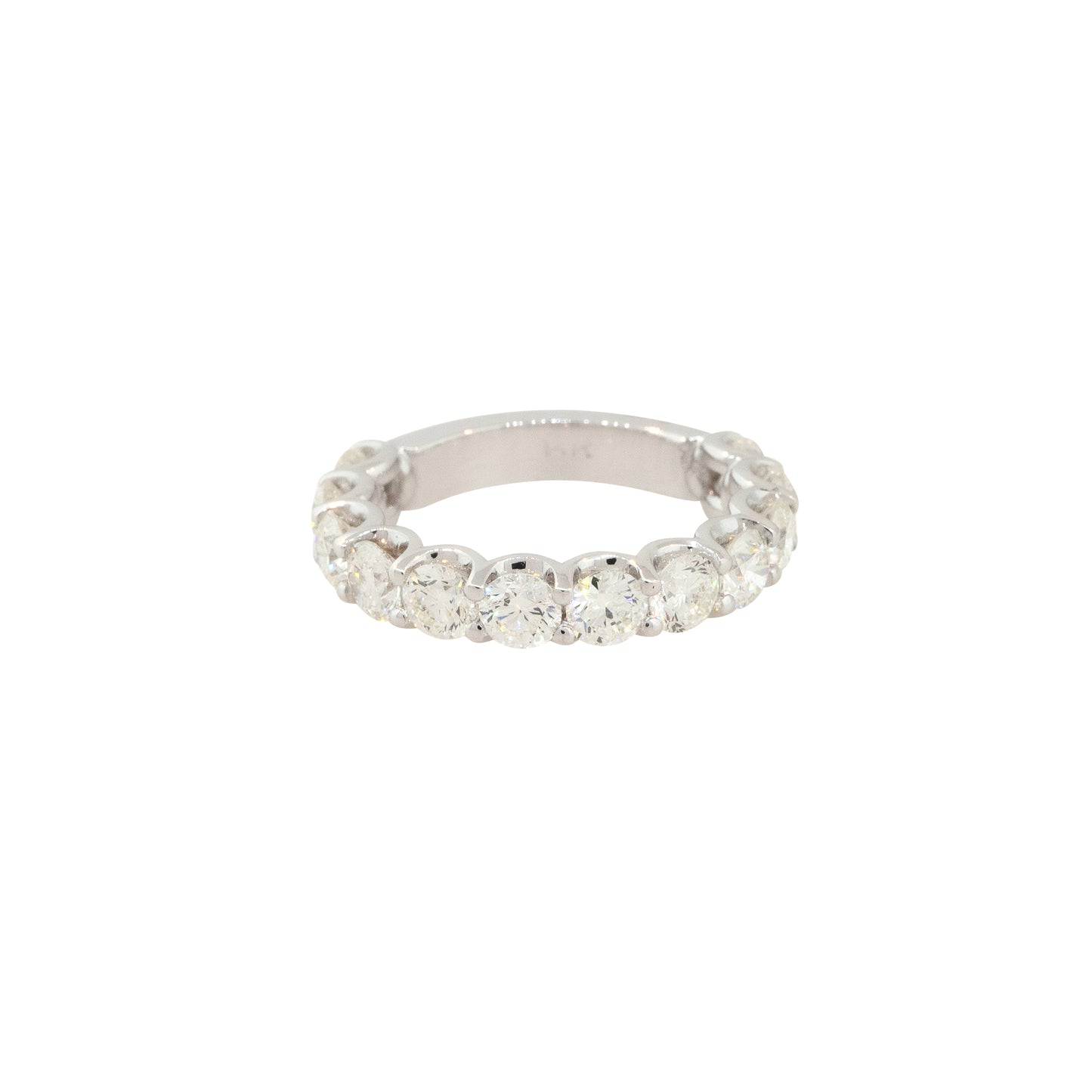 14k White Gold 2.59ctw Half-way Round Diamond Bridal Band