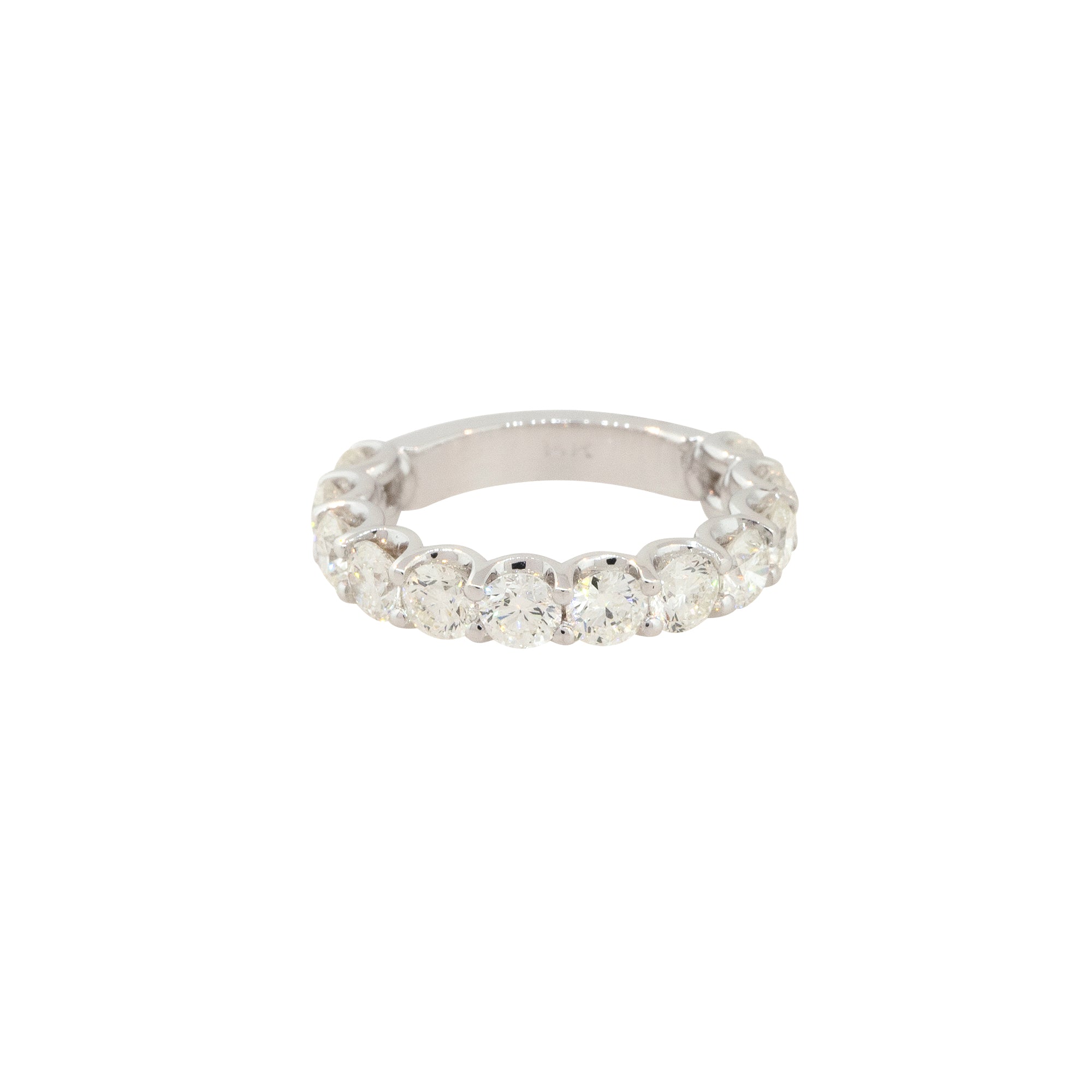 14k White Gold 2.59ctw Half-way Round Diamond Bridal Band