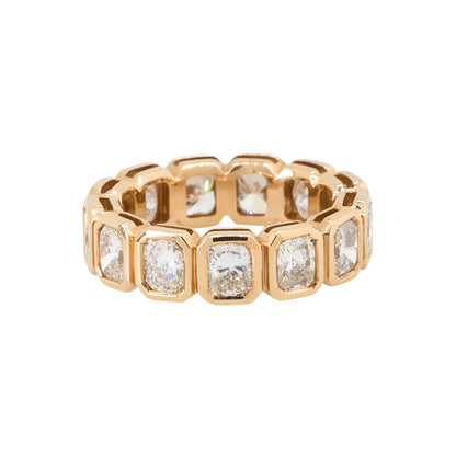 18k Rose Gold 5.12ctw Radiant Cut Diamond Eternity Ring