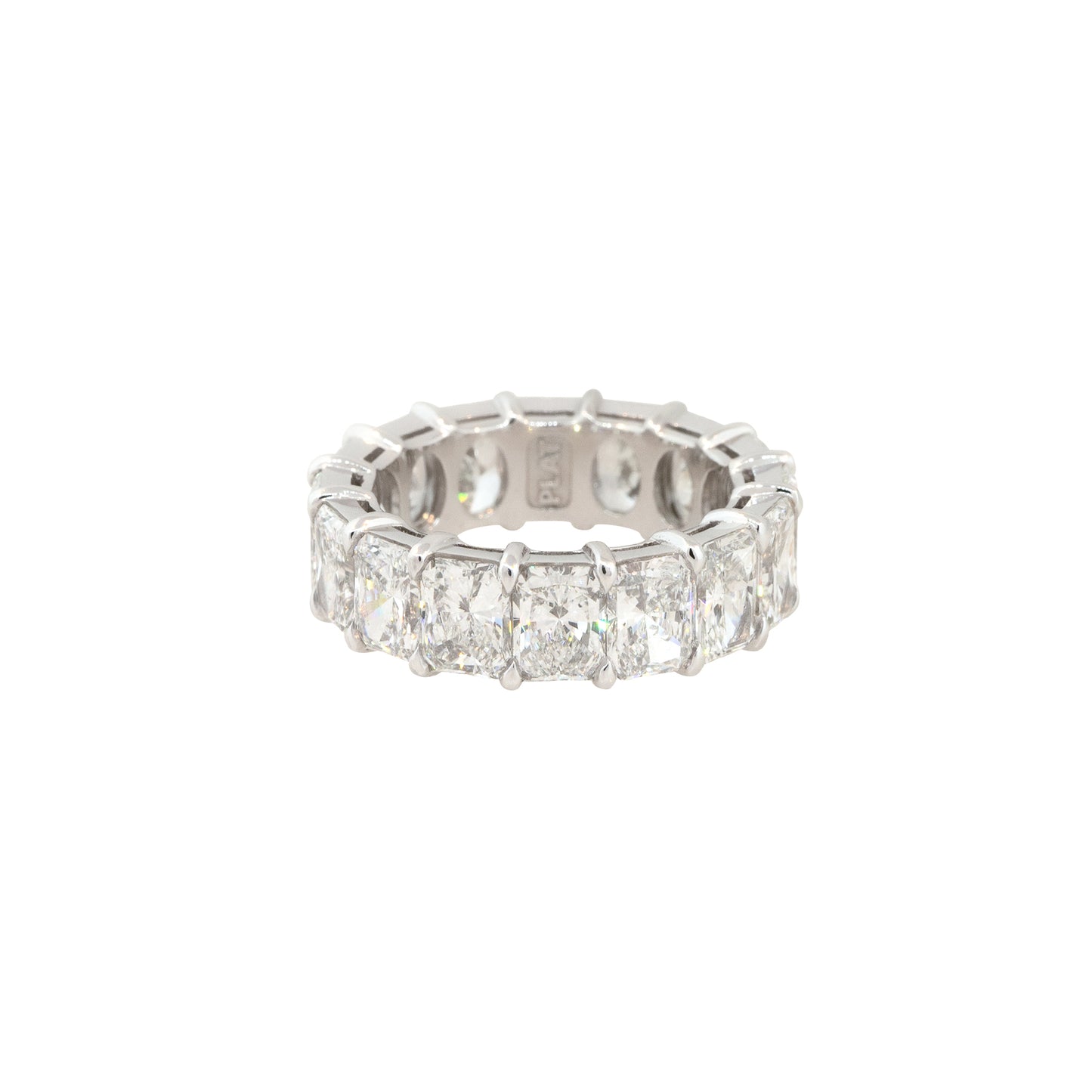 Platinum 9.27ctw Radiant Cut Diamond Eternity Ring