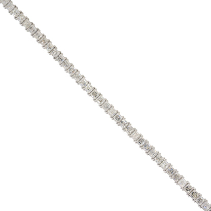 18k White Gold 9.40ctw Asscher Cut Diamond Tennis Bracelet