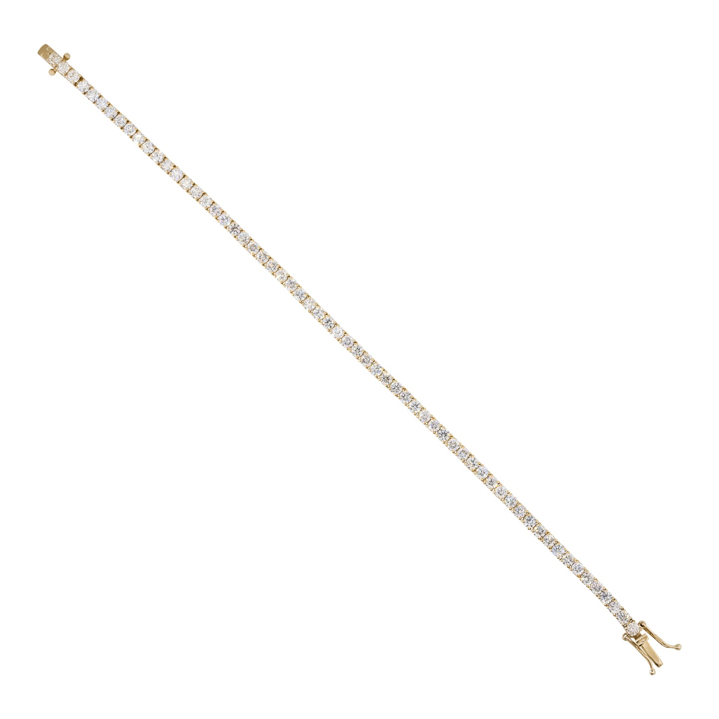 14k Yellow Gold 5.0ctw Round Cut Diamond Tennis Bracelet