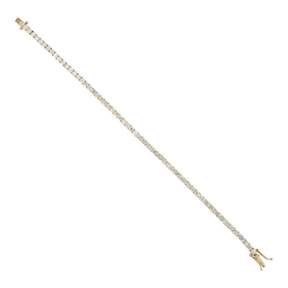 14k Yellow Gold 5.0ctw Round Cut Diamond Tennis Bracelet