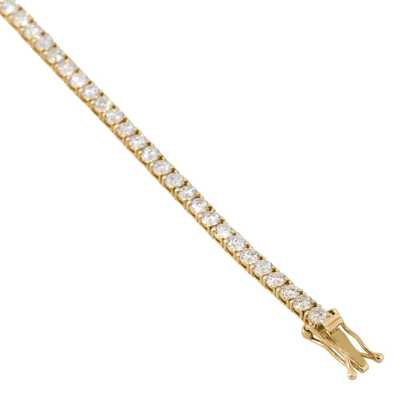 14k Yellow Gold 5.0ctw Round Cut Diamond Tennis Bracelet
