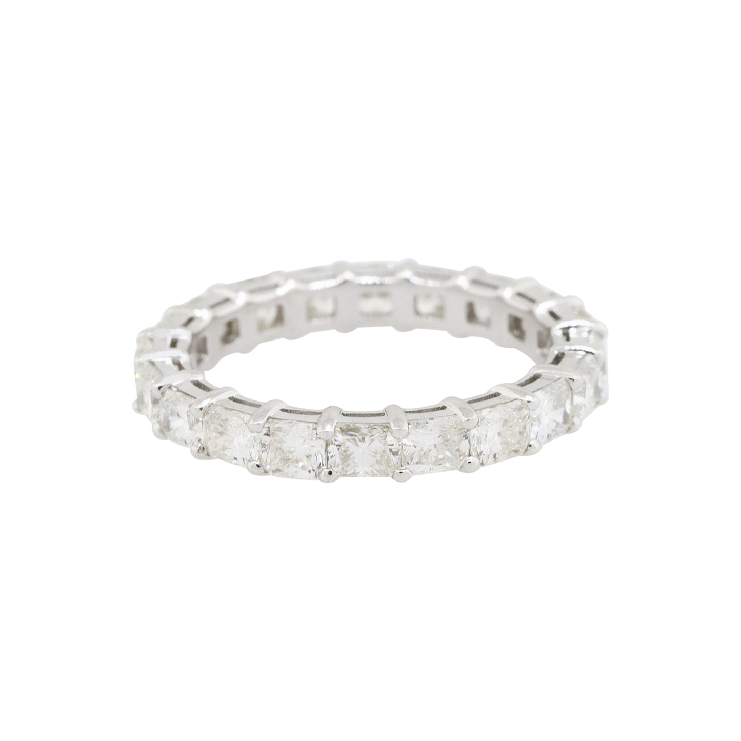 14k White Gold 2.92ctw Radiant Cut Diamond Eternity Band