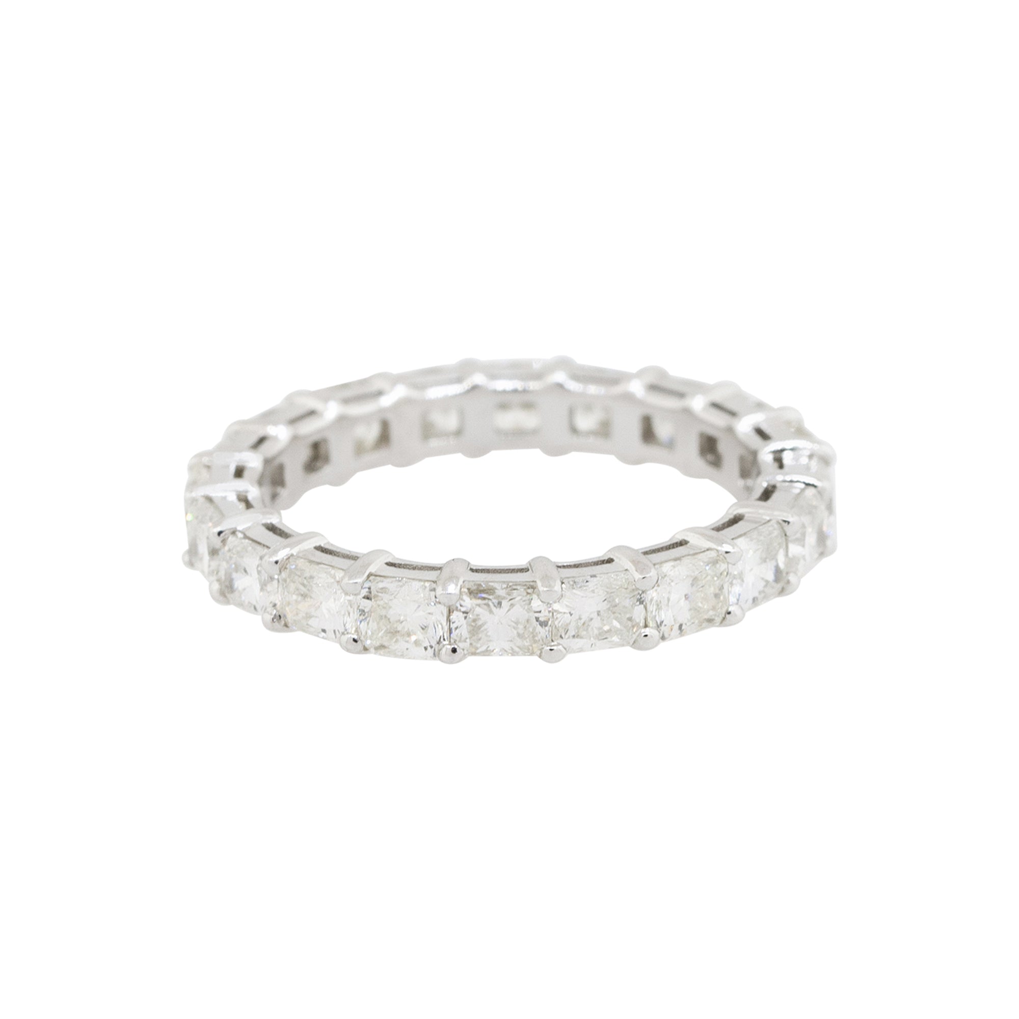 14k White Gold 2.92ctw Radiant Cut Diamond Eternity Band