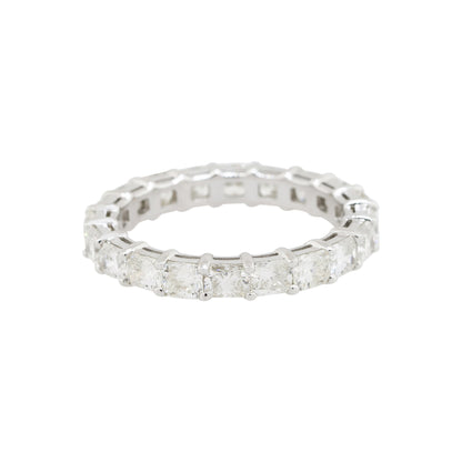 14k White Gold 2.92ctw Radiant Cut Diamond Eternity Band