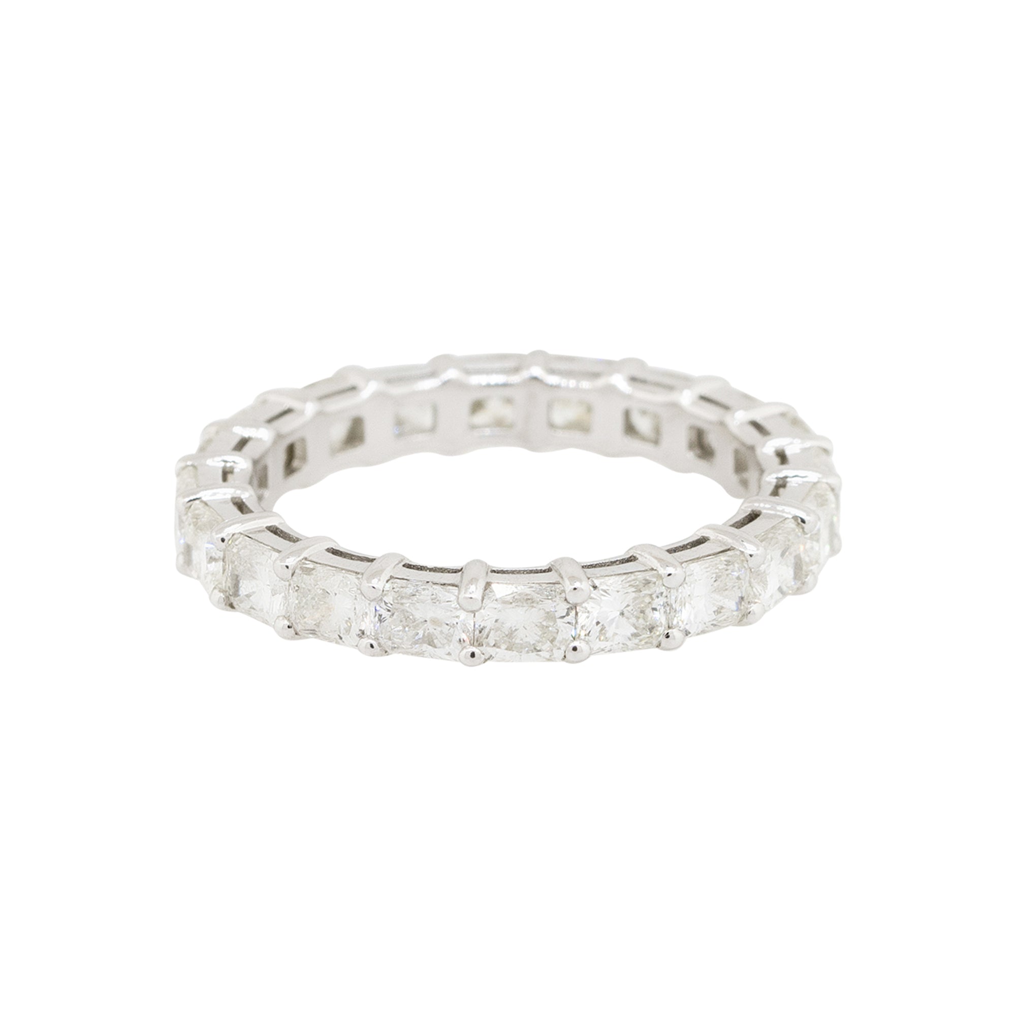14k White Gold 2.92ctw Radiant Cut Diamond Eternity Band