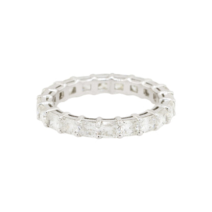 14k White Gold 2.92ctw Radiant Cut Diamond Eternity Band