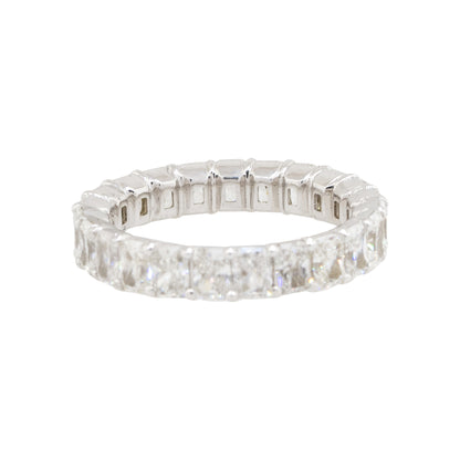 14k White Gold 4.31ctw Radiant Cut Diamond Eternity Band