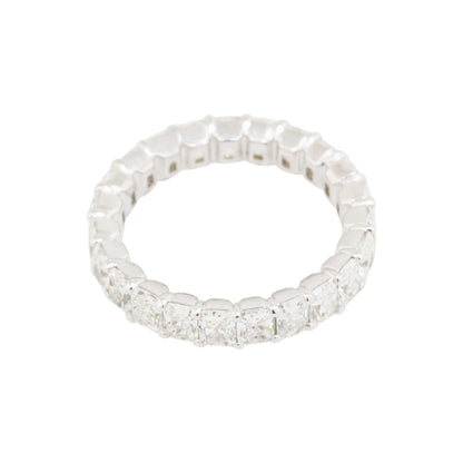 14k White Gold 4.31ctw Radiant Cut Diamond Eternity Band