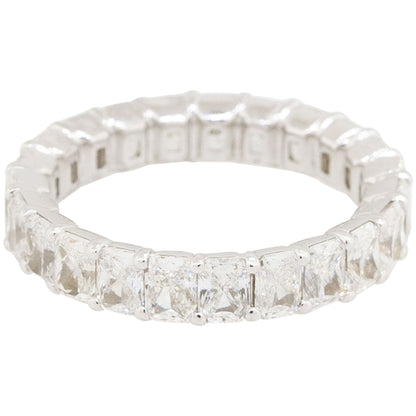 14k White Gold 4.31ctw Radiant Cut Diamond Eternity Band