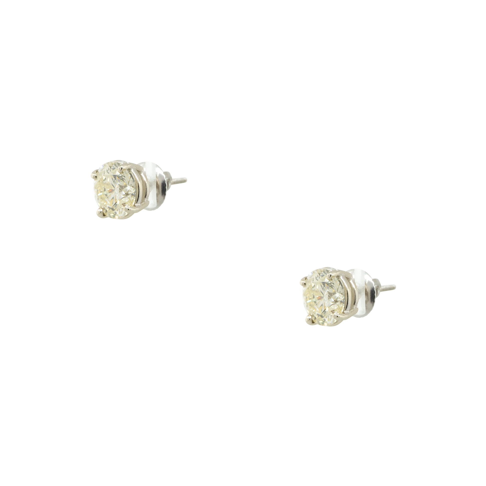 14k White Gold 2.71ctw Diamond Stud Earrings 