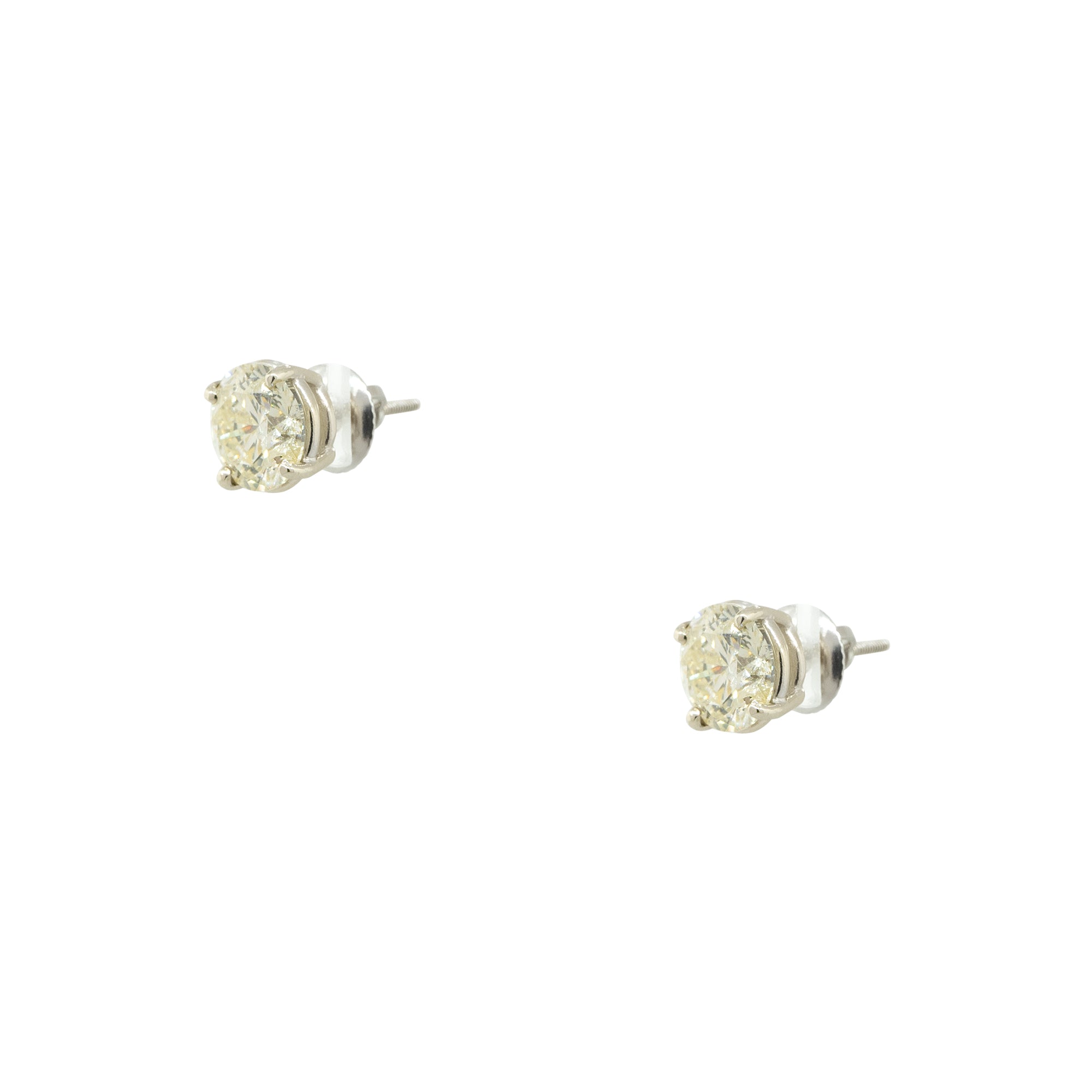 14k White Gold 2.71ctw Diamond Stud Earrings 