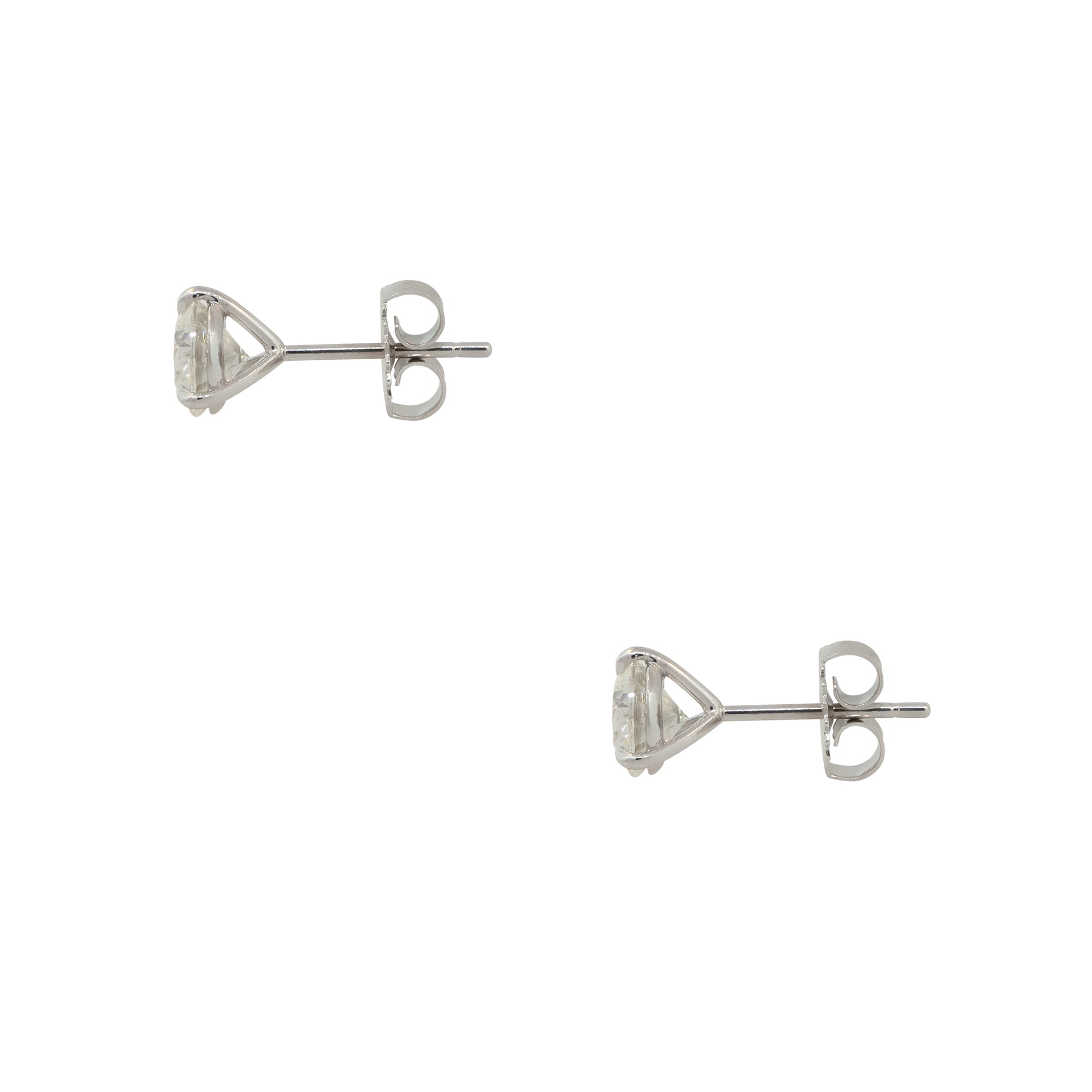 14k White Gold 2.03ctw Diamond Stud Earrings