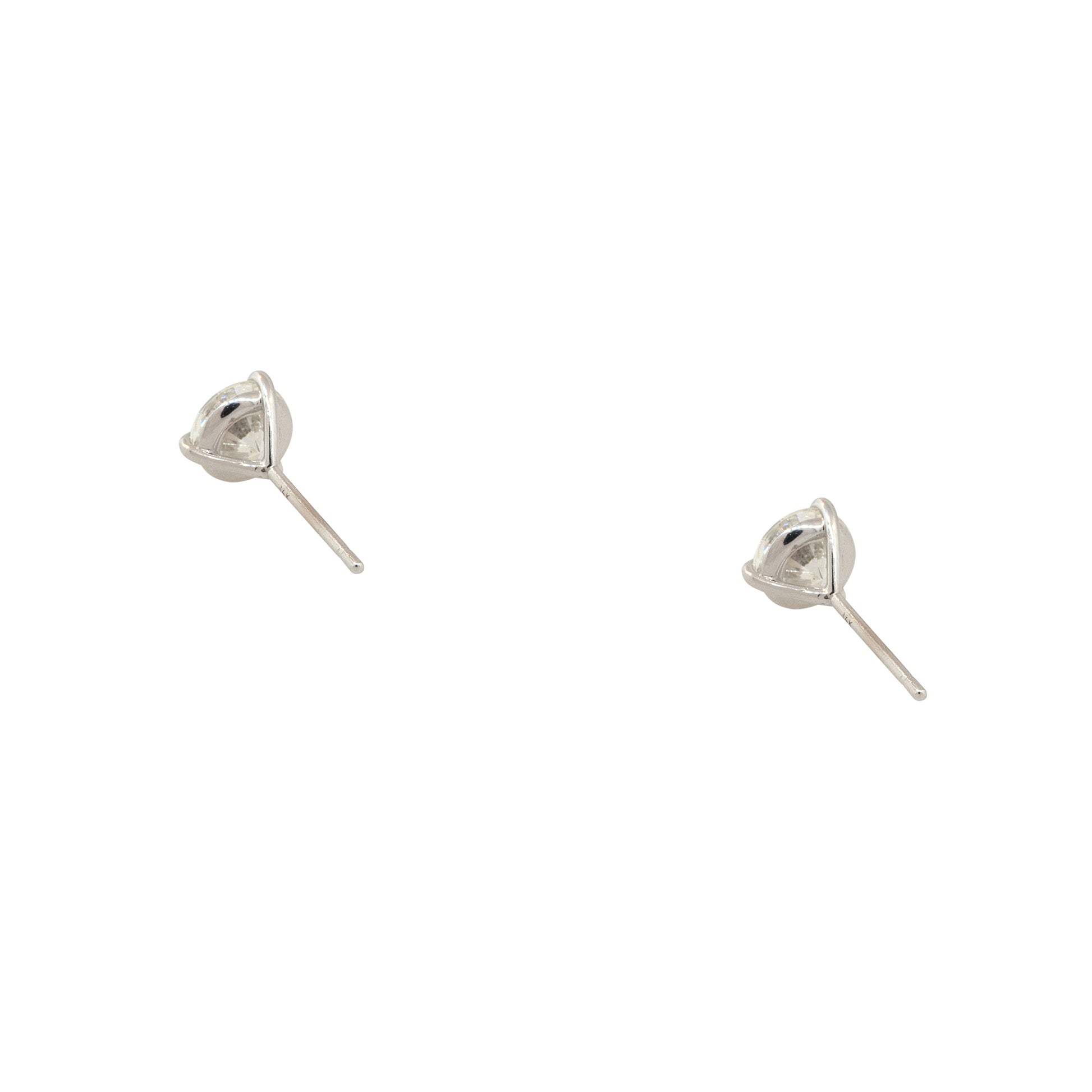 14k White Gold 2.03ctw Diamond Stud Earrings