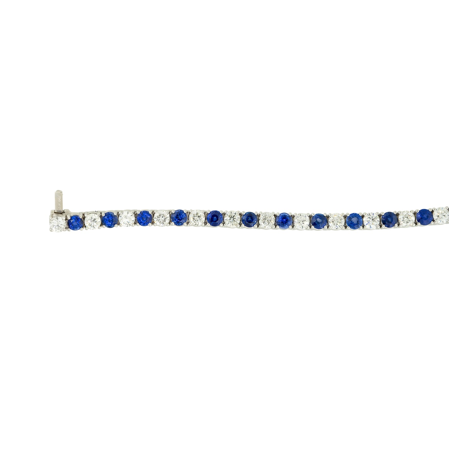 18k White Gold 9.85ctw Sapphire and Diamond Tennis Bracelet